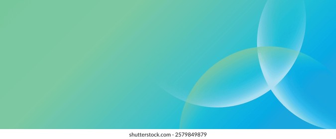 Abstract background with a gradient style, featuring green and blue colors. The background has a smooth, flowing texture with green and blue hues. Minimal abstract circles vector gradient background