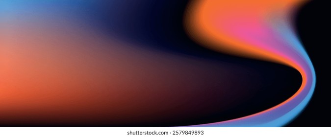 Abstract background with a gradient style, featuring vibrant orange and blue colors. The background is smooth and colorful. Minimal abstract gradient curve vector background