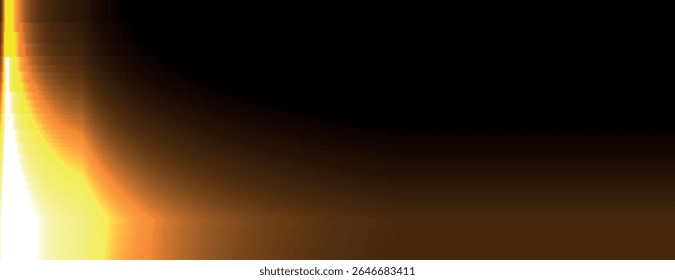 Plano de fundo abstrato com um estilo gradiente, apresentando um esquema de cores preto e laranja. O fundo tem uma textura suave e brilhante. Vetor de fundo de fuga de luz. Fundo dourado.