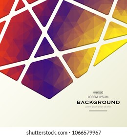 Abstract background with gradient triangles and lines and sample text