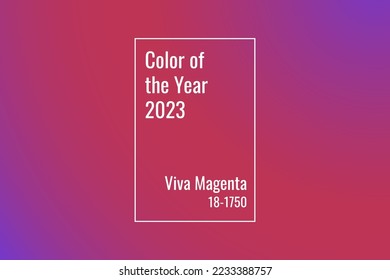 Abstract background in gradient Viva Magenta color. Color of the year 2023. Trend color. Vector banner