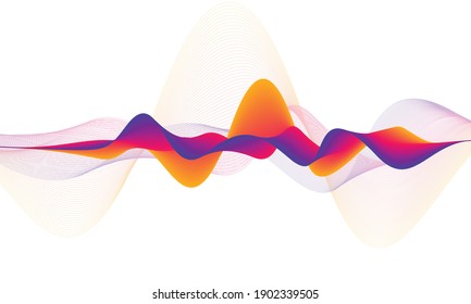 Abstract background, gradient waved lines for  design.vector illustration