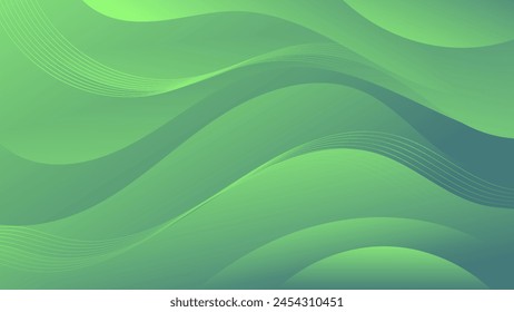 Abstract background gradient waves in shades of green, ranging from light to dark. Versatile asset for website backgrounds, flyers, posters, and social media posts
