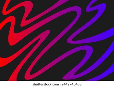 Abstract background with gradient wavy curly lines pattern