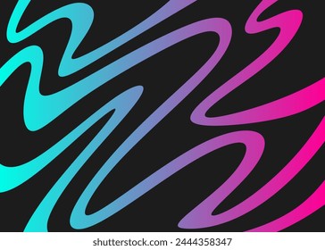 Abstract background with gradient wavy curly lines pattern
