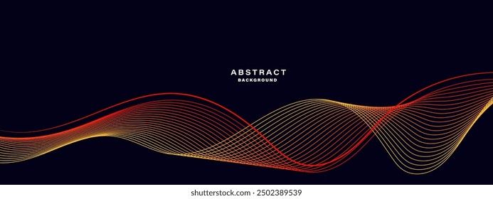 Abstrakter Hintergrund mit wellenförmigen Farbverlauf-Linien. Digitales Technologiekonzept Vektorgrafik.