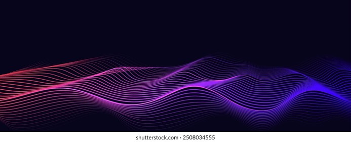 Abstract background with gradient wavy lines. Presentation,banner,backdrop,wallpaper. Vector illustration.