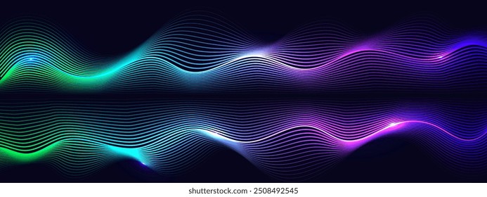 Abstract background with gradient wavy lines. Presentation,banner,backdrop,wallpaper. Vector illustration.