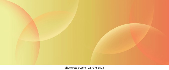 Abstract background with a gradient of yellow and orange. The background features smooth, overlapping circular shapes in yellow and orange. Minimal abstract circles vector gradient background