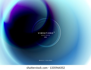Abstract background with gradual blend between shades. Blue smooth flow of colors with fluid blurred gradient. Trendy clean design with blur shapes. Vector illustration