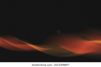 Abstract background grainy gradient red orange glowing , black background, noise texture