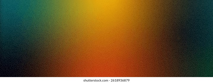 Abstract background with grainy gradient texture. Old photo light leak overlay. Camera film retro blur filter with noise. Lens flare gradation effect. Retro vector poster with grain.