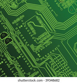 Abstract background graphic depicting printed circuit board