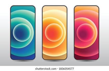 Abstract Background, Graphic Design, Mobile Phone, Colourful Circle, screenshot,  smart phone, vector illustration.
