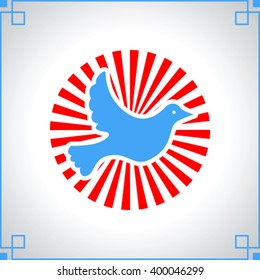 Abstract background with graphic dove and rays