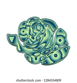 Abstract Background Graphic Elements.Textile fashion print fabric Rose. Flower pattern used for building decoration. Abstract forms Rose dynamic composition. Abstract style vector.