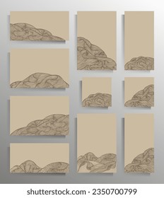 Fondo abstracto con elementos gráficos dibujados a mano. Plantillas vectoriales en diferentes formatos para el diseño de menús, folleto, cartel, folleto, catálogo, carpeta, libro.