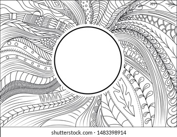 Abstract background. Graphic pattern. Coloring. Vector illustration. Freehand sketch for adult anti stress coloring book page. doodle