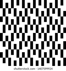 Abstract background. Graphic texture of black rectangles. Seamless pattern.