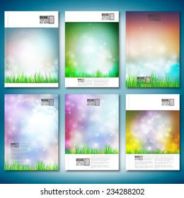 Abstract background with grass. Brochure, flyer or report for business, template vector.