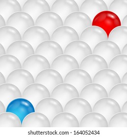 abstract background of gray and blue and red  spheres.abstraction of the balls.vector
