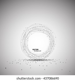 Abstract background with gray circle in 3D