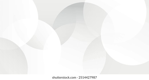 Fundo abstrato com círculo cinza. Branco e cinza abstrato moderno transparência círculo apresentação fundo. Projeto de vetor de modelo de círculos vetoriais. Design da Web do objeto.