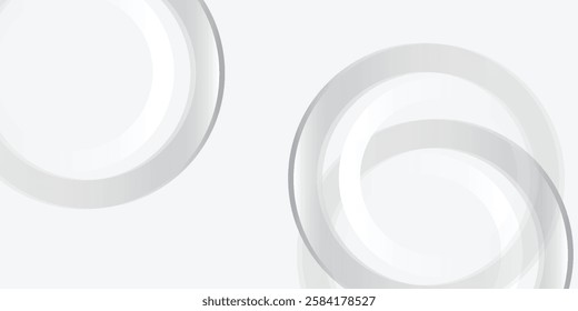 Abstract background with gray circle. White and grey abstract modern transparency circle presentation background. Vector circles template vector design.