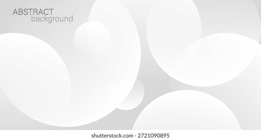Fondo Abstractas con círculo gris. Fondo de presentación de círculo de transparencia moderno abstracto blanco y gris. Diseño de Vector de Plantilla de círculos de Vector. Diseño web de objetos. Forma redonda. Afiche mínimo