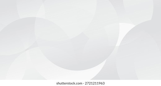 Fondo Abstractas con círculo gris. Fondo de presentación de círculo de transparencia moderno abstracto blanco y gris. Diseño de Vector de Plantilla de círculos de Vector. Diseño web de objetos. Forma redonda. Afiche mínimo 