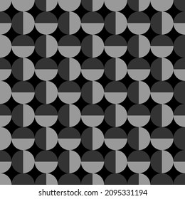 Abstract background gray circles on a black background, seamless pattern, texture for design, vector illustration