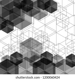 abstract background Gray color,EPS10 Design Graphic Concept box square blend with color Different level