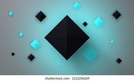 Abstract background with gray corrugated paper layers and luminous stripes. Vector geometric illustration of carbon sliced shapes. Element of graphic techno design. Steampunk cover. Rhombus figure