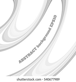 Abstract background with gray curves on a white background. Monochrome image.