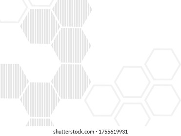 Abstract background with gray hexagon grid cells vector. Geometric graphic design.
