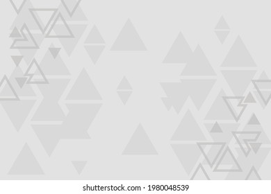 Abstract background, gray pattern, symmetrical geometric shapes, vector triangles background, geometry template, black and white banner or layout 