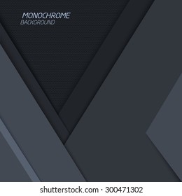 Abstract background. Gray shapes shadow overlap 3D dimension. Modern flat material background. Geometric vector template.