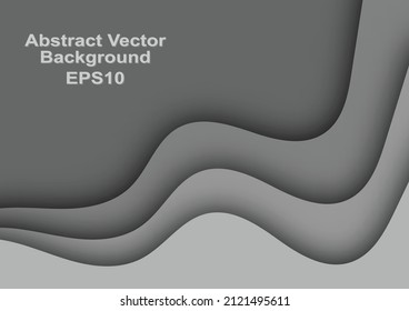 Abstract Background gray smooth waves layer vector