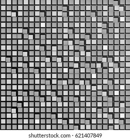 Abstract background of gray squares. Wallpapers for web sites. Small rectangles are connected. New technologies. 3D vector illustration