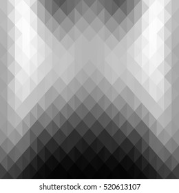 Abstract background of gray triangles. Monochrome background. The metallic luster. Silver and steel shades.