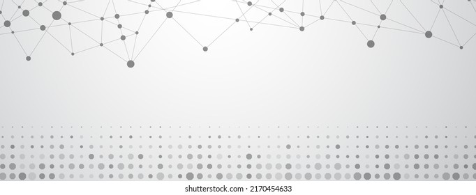 Fondo abstracto en tonos grises y blancos, de puntos grandes y pequeños conectados por líneas rectas