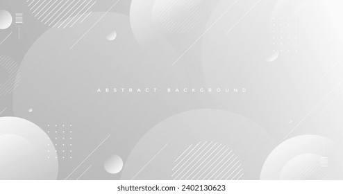 Antecedentes abstractos. Grado gris y blanco. Círculo y estilo memphis. Moderno