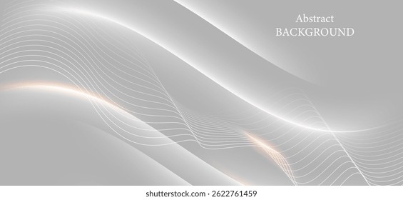 Fondo Abstractas en tonos grises y blancos con finas líneas curvas. Adecuado para su uso como fondo para trabajos creativos, presentaciones o varios diseños. Enfatiza el diseño abstracto y hermoso.