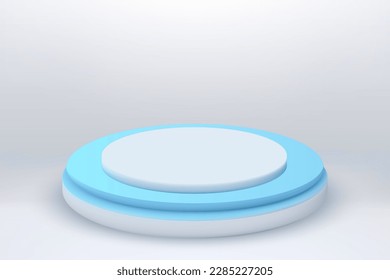Abstract background with gray-blue round pedestal, design element