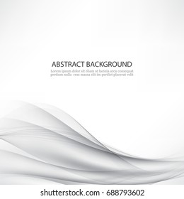 Abstract background of gray,transparent,smooth waves.Vector gray wave.