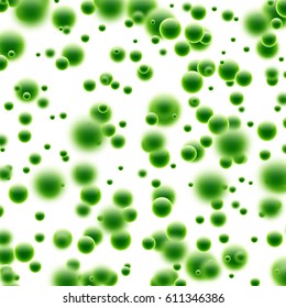 Abstract background with green 3d bubbles. Vector illustration.