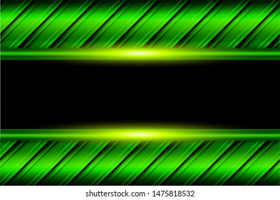 Resumen de fondo verde, 3D brillante ilustración de vector metálico.