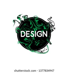 abstract background, in green and black in a circle. elegant, unique, modern, background.