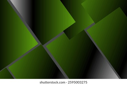 Abstract background with green and black geometric pattern, Modern futuristic style illustration for digital design and presentations.