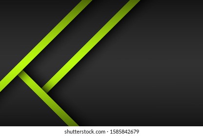 Abstract background with green and black layers above each other, modern design template for your business, vector illustration with oblique stripes and lines